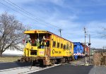 The Chessie System and Conrail Caboose on the back of the train-picture taken from Leone Rd Grade Crossing 